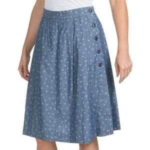 Pendleton Back Porch Chambray Polka Dot Skirt